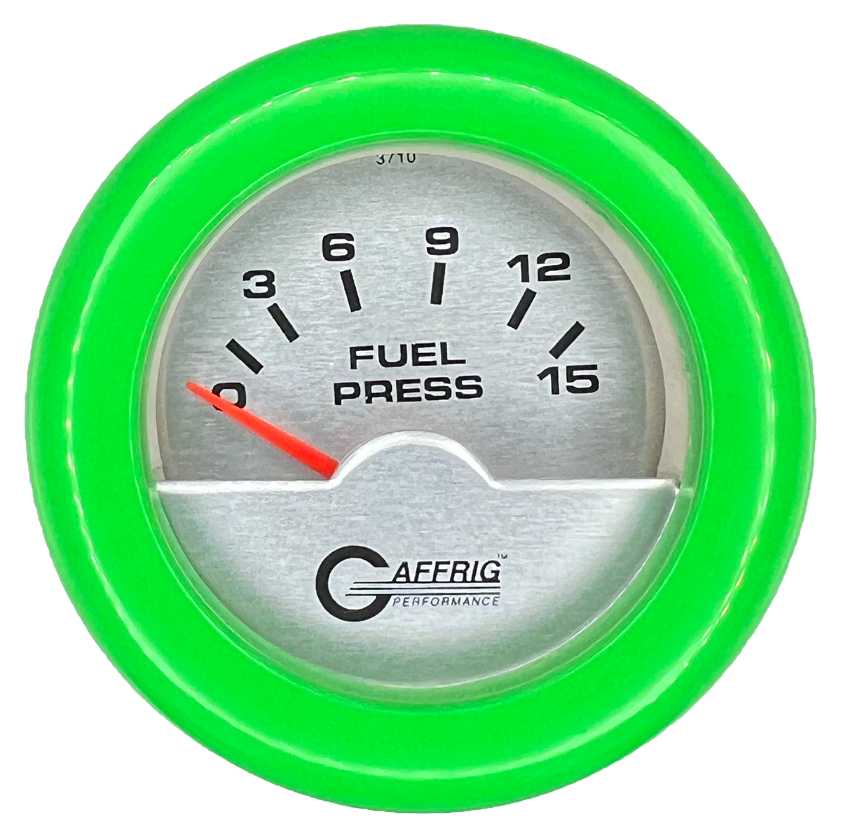 #5806 2 INCH ELECTRIC FUEL PRESS. 0-15 PSI PLATINUM Lime Green / Step
