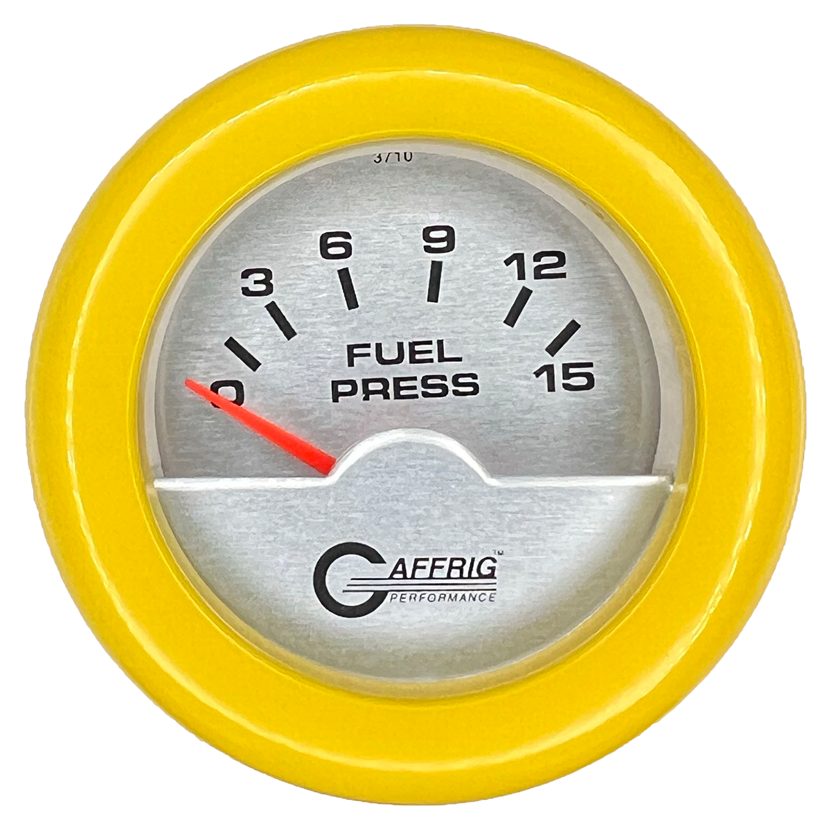#5806 2 INCH ELECTRIC FUEL PRESS. 0-15 PSI PLATINUM Yellow / Step