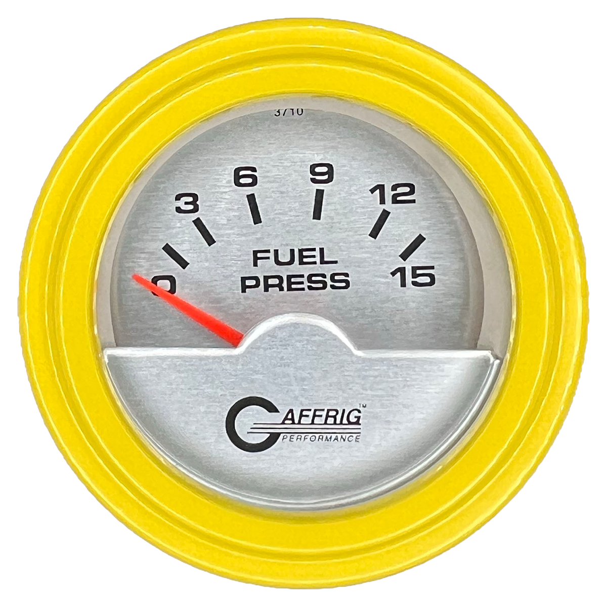 #5806 2 INCH ELECTRIC FUEL PRESS. 0-15 PSI PLATINUM Yellow / Step