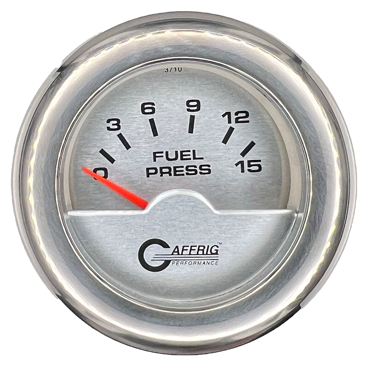 #5806 2 INCH ELECTRIC FUEL PRESS. 0-15 PSI PLATINUM Chrome / Step