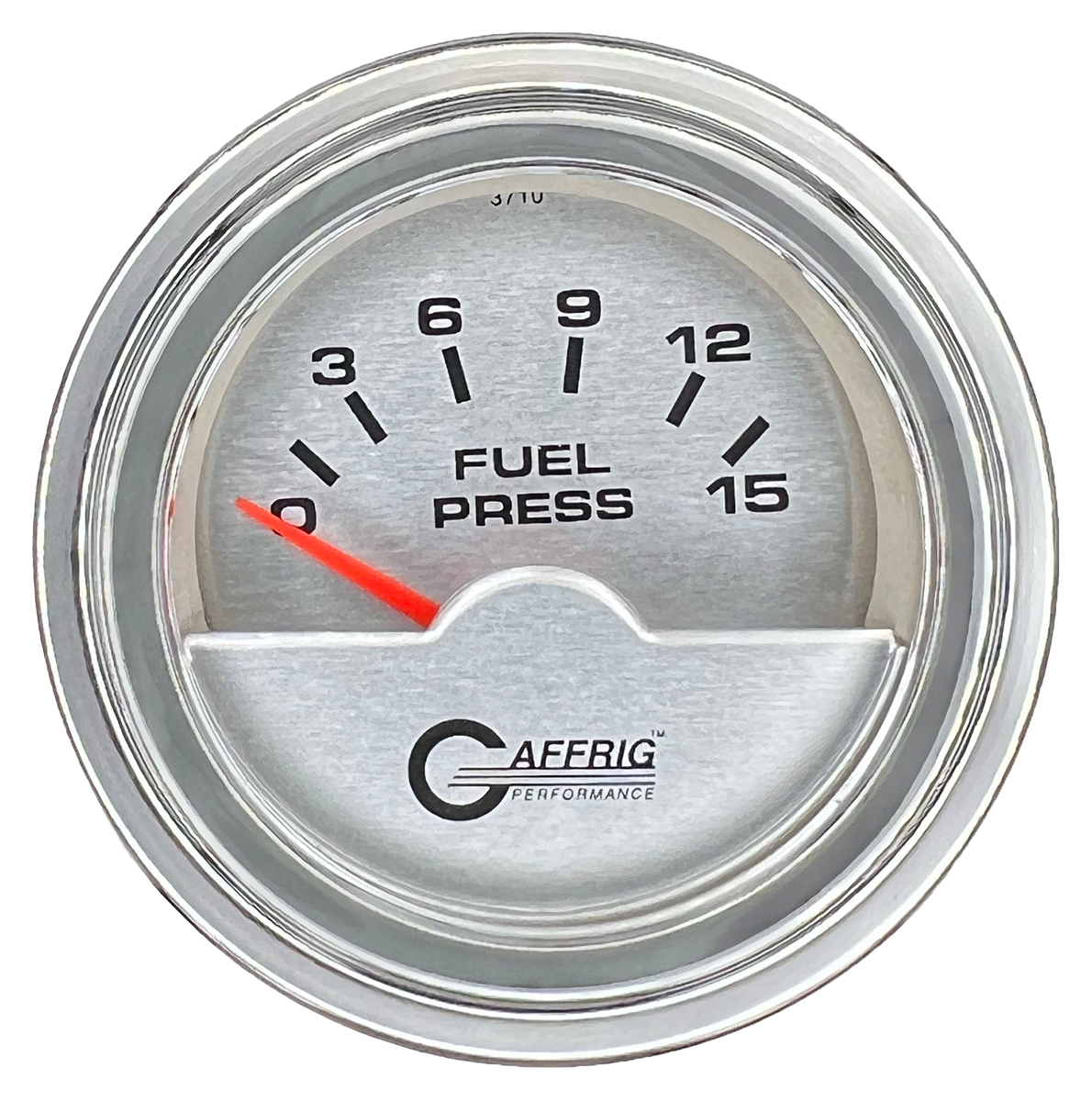 #5806 2 INCH ELECTRIC FUEL PRESS. 0-15 PSI PLATINUM Chrome / Step