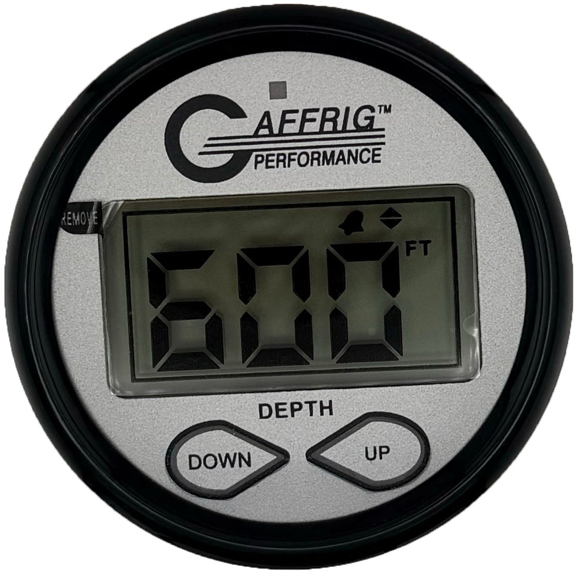 GAFFRIG PART #5807 2 INCH HIGH PERFORMANCE DIGITAL DEPTH SOUNDER MARINE BOAT GAUGE KIT-PLATINUM- W/ALARM AIR & WATER TEMP. AND TRANSDUCER
