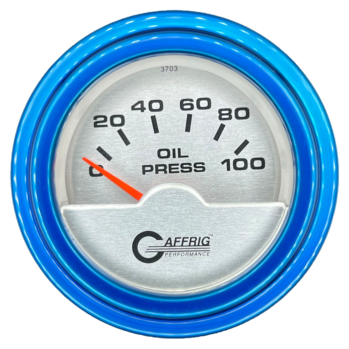 #5812 2 INCH ELECTRIC OIL PRESSURE 0-100 PSI PLATINUM Blue / Step