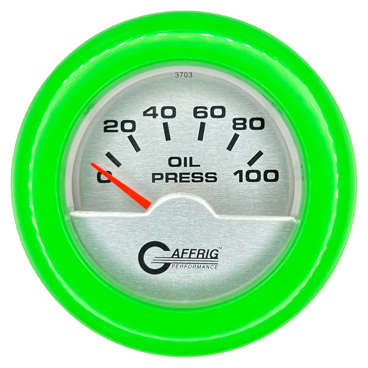 #5812 2 INCH ELECTRIC OIL PRESSURE 0-100 PSI PLATINUM Lime Green / Step