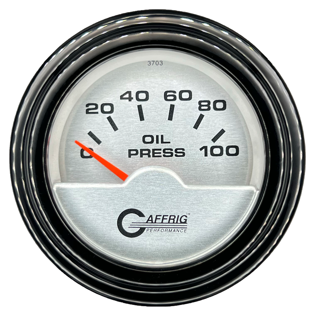 #5812 2 INCH ELECTRIC OIL PRESSURE 0-100 PSI PLATINUM Black / Step