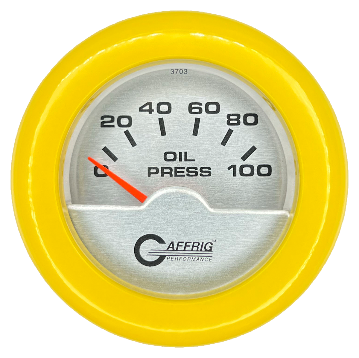 #5812 2 INCH ELECTRIC OIL PRESSURE 0-100 PSI PLATINUM Yellow / Step