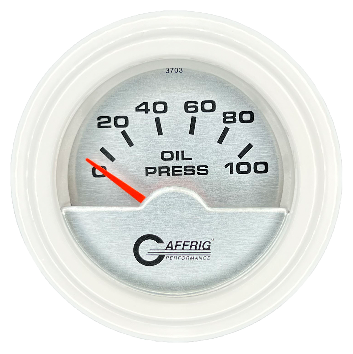 #5812 2 INCH ELECTRIC OIL PRESSURE 0-100 PSI PLATINUM White / Step