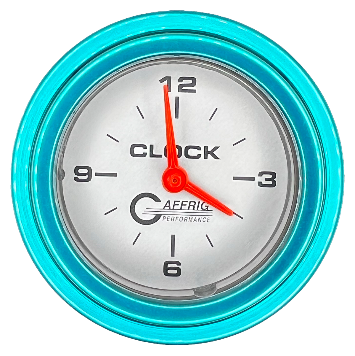 #5854 2 INCH ELECTRIC CLOCK PLATINUM Teal / Step