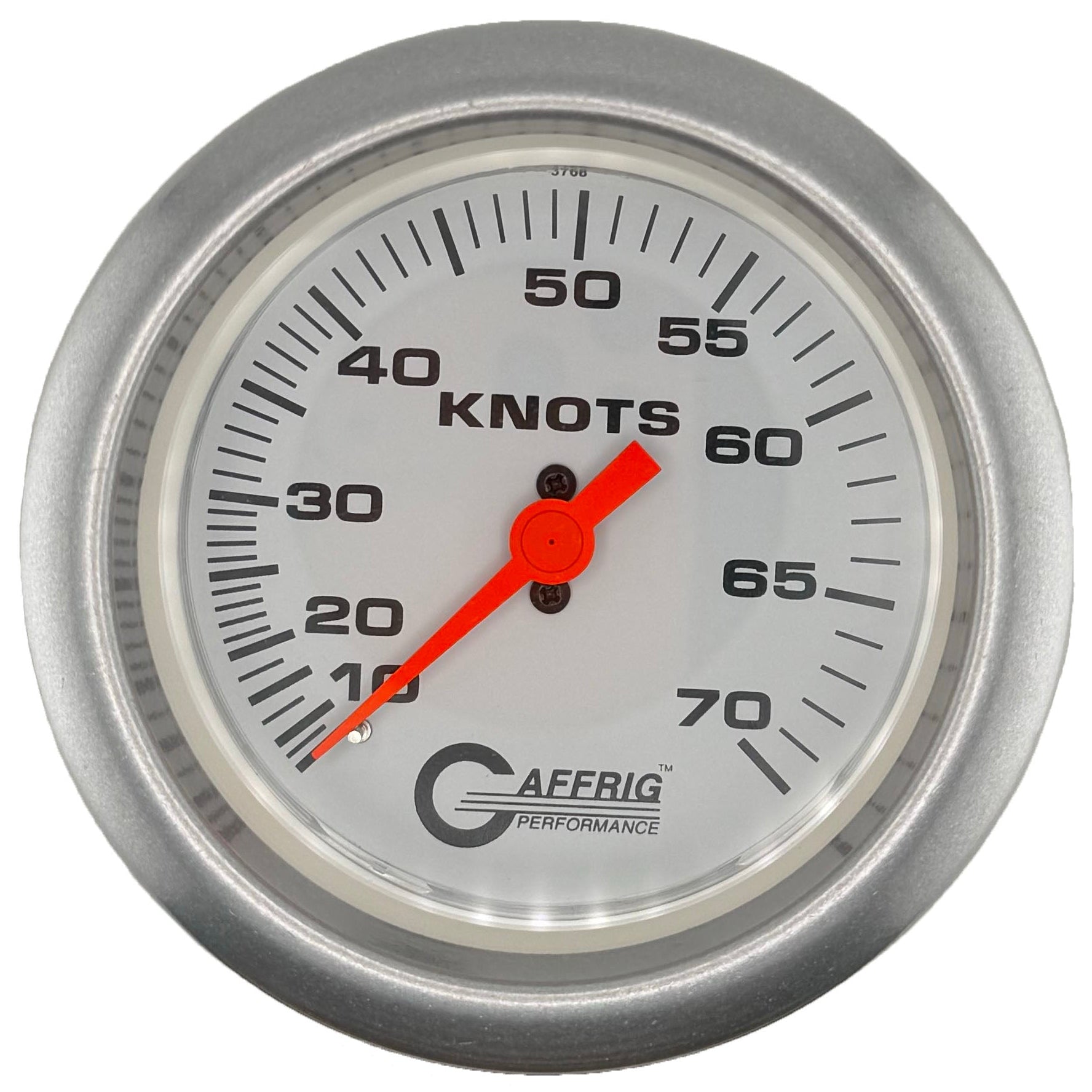 GAFFRIG PART #5860 3 3/8 INCH MECHANICAL DRY INTERNATIONAL SPEEDOMETER GAUGE 70 KNOTS HEAD ONLY WHITE