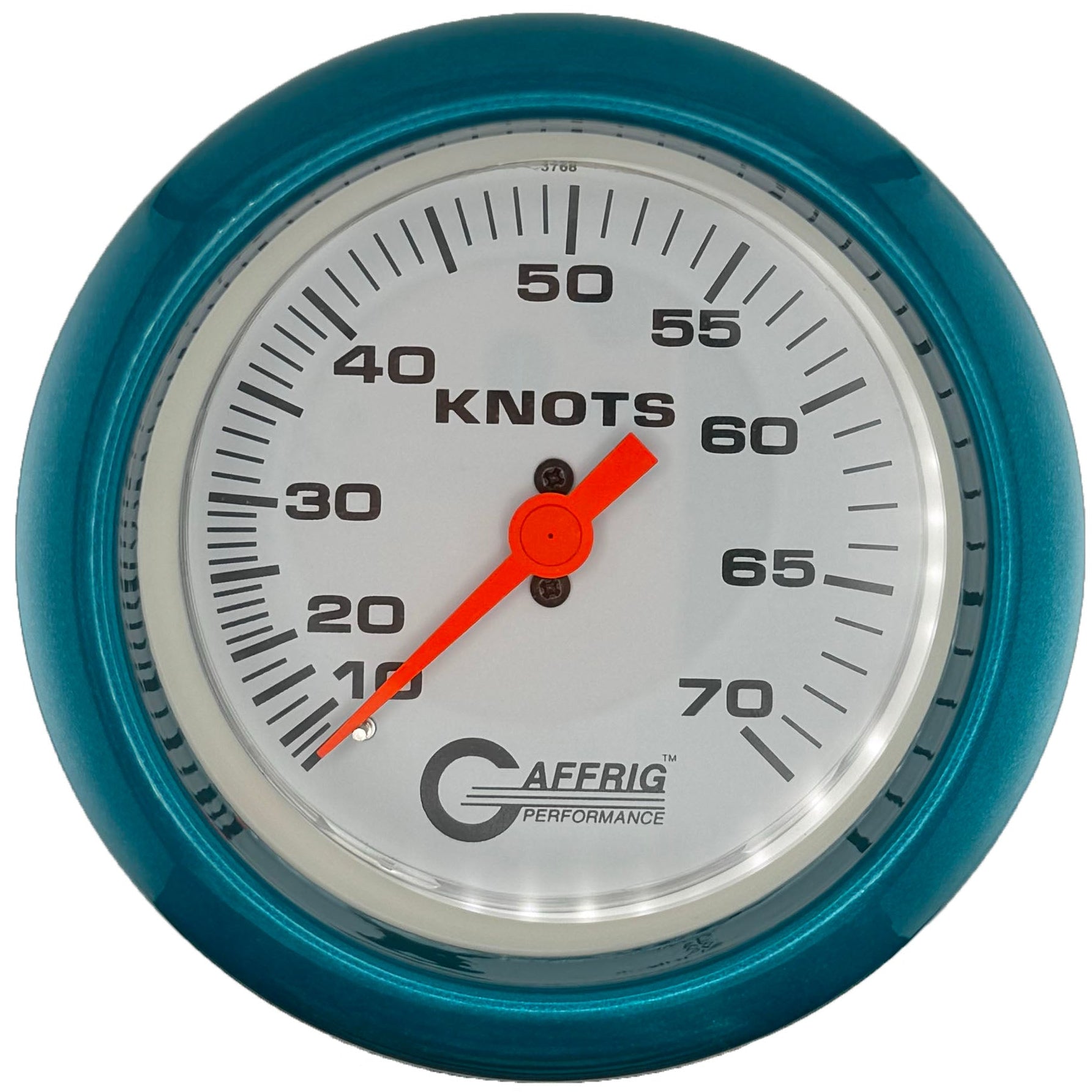 GAFFRIG PART #5860 3 3/8 INCH MECHANICAL DRY INTERNATIONAL SPEEDOMETER GAUGE 70 KNOTS HEAD ONLY WHITE