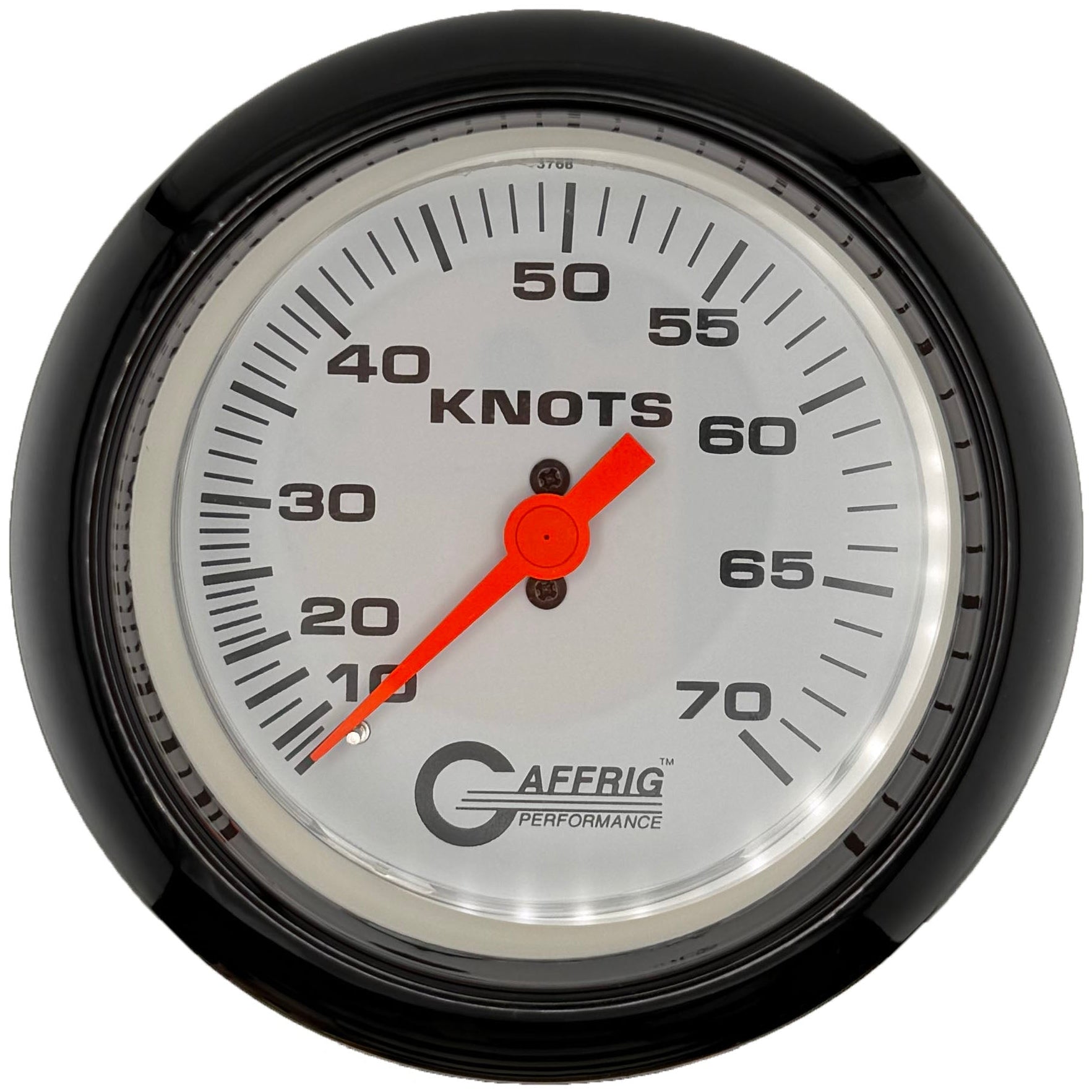 GAFFRIG PART #5860 3 3/8 INCH MECHANICAL DRY INTERNATIONAL SPEEDOMETER GAUGE 70 KNOTS HEAD ONLY WHITE