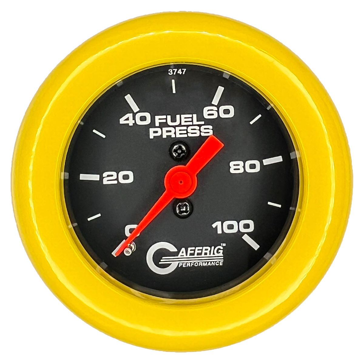 #6004 2 INCH MECHANICAL FUEL PRESS. 0-100 PSI BLACK Yellow / Step