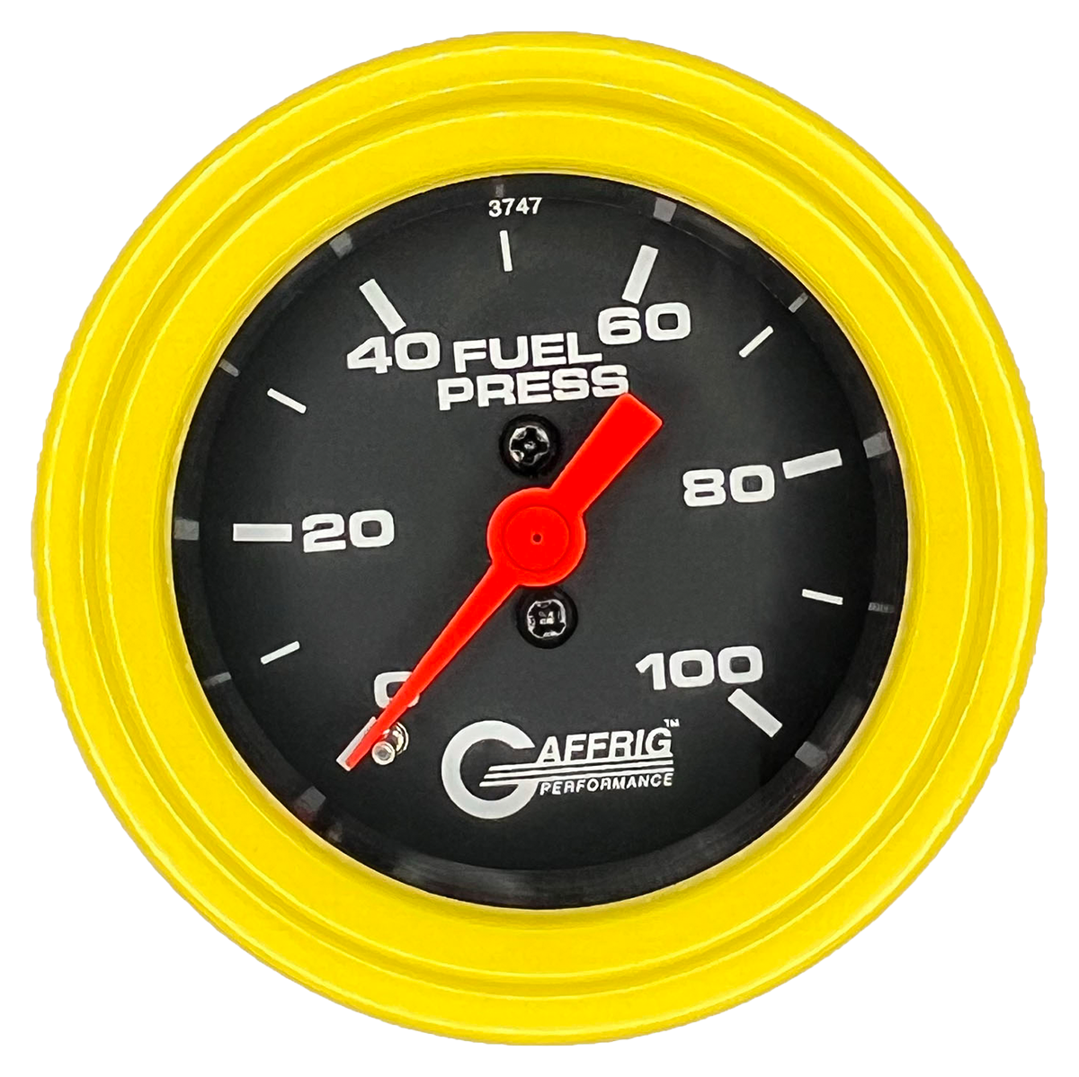 #6004 2 INCH MECHANICAL FUEL PRESS. 0-100 PSI BLACK Yellow / Step