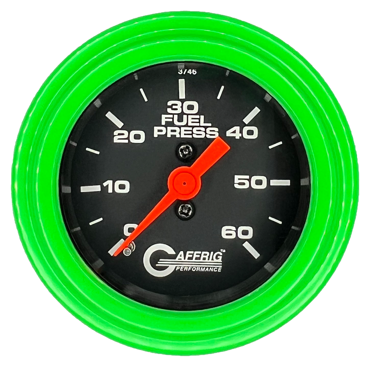 #6010 2 INCH MECHANICAL FUEL PRESS. 0-60 PSI BLACK Lime Green / Step