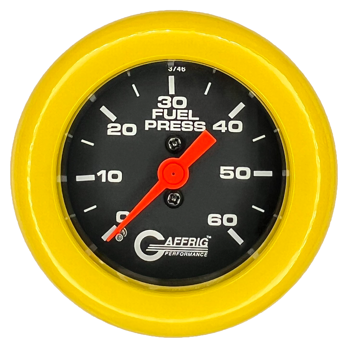 #6010 2 INCH MECHANICAL FUEL PRESS. 0-60 PSI BLACK Yellow / Step