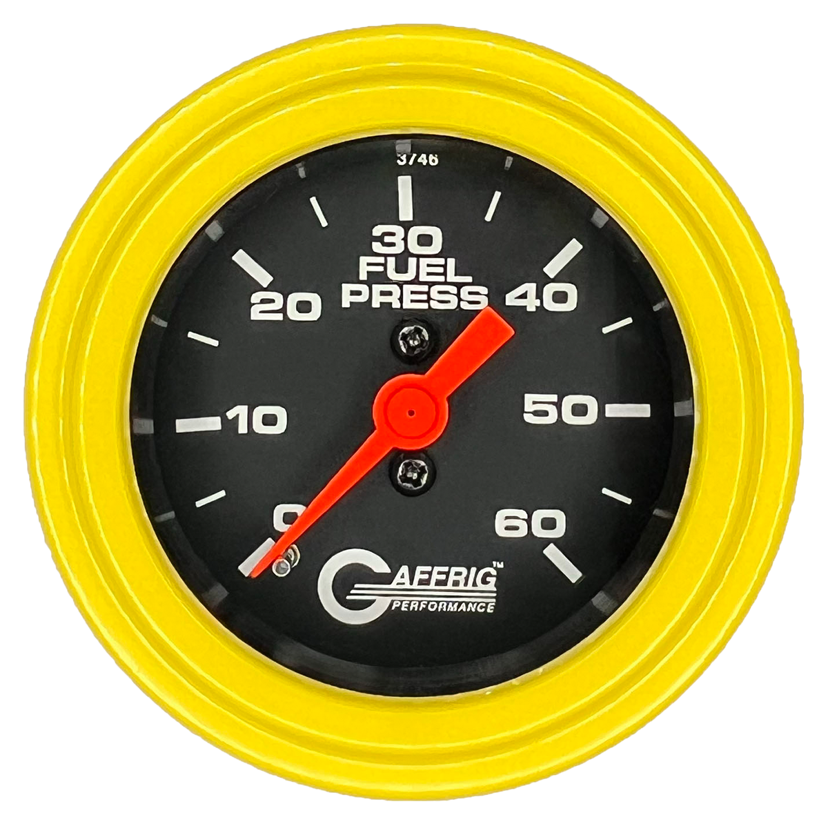 #6010 2 INCH MECHANICAL FUEL PRESS. 0-60 PSI BLACK Yellow / Step