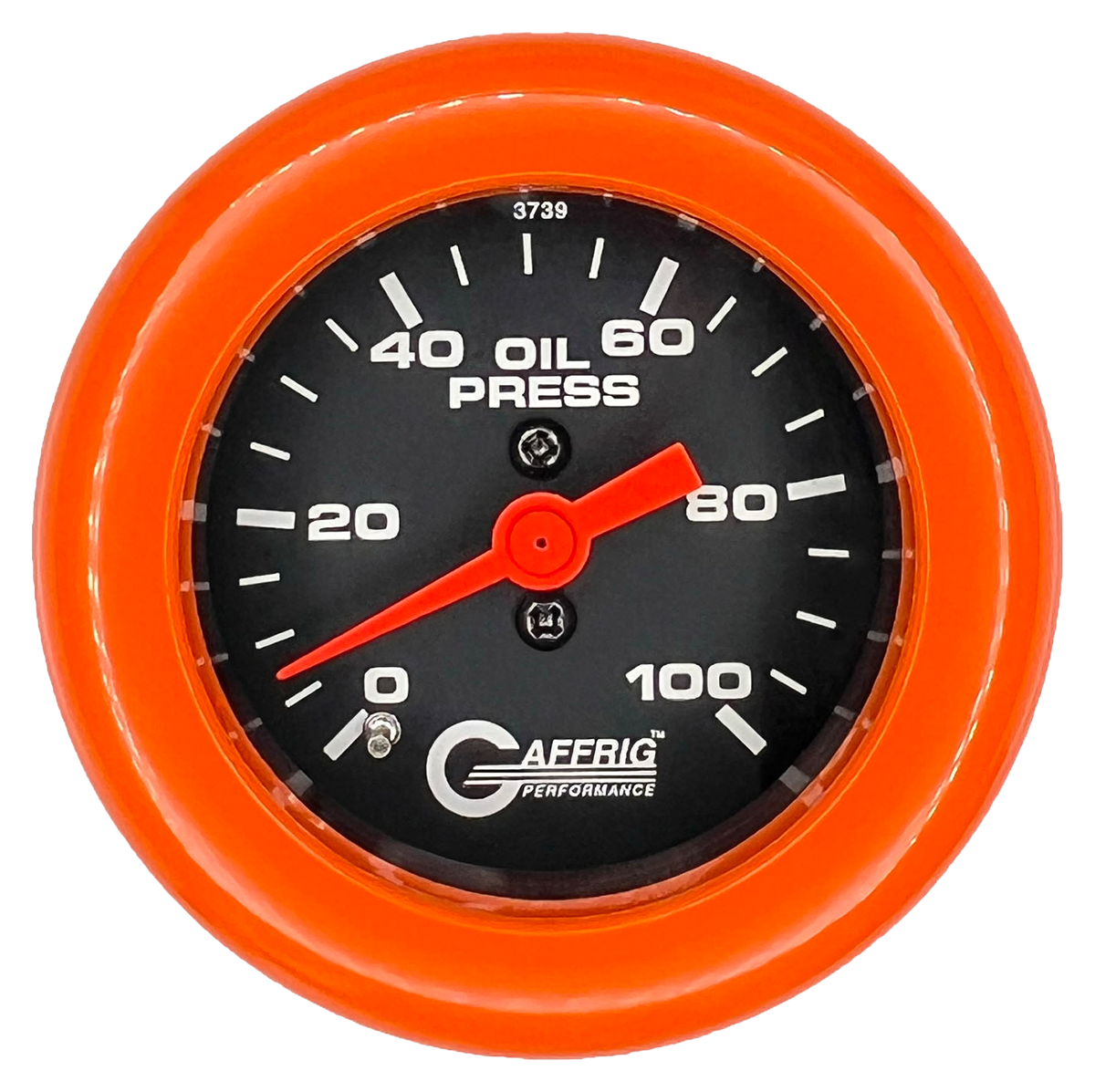 #6012 2 INCH MECHANICAL OIL PRESS. 0-100 PSI BLACK Orange / Step