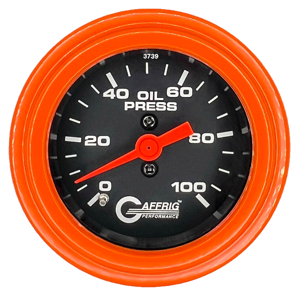 #6012 2 INCH MECHANICAL OIL PRESS. 0-100 PSI BLACK Orange / Step