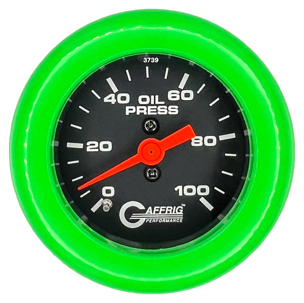 #6012 2 INCH MECHANICAL OIL PRESS. 0-100 PSI BLACK Lime Green / Step