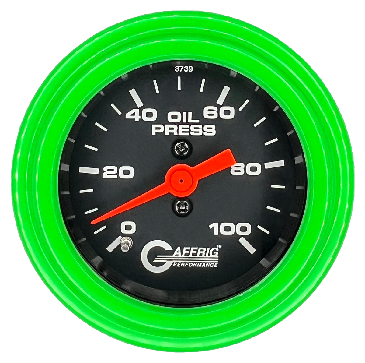 #6012 2 INCH MECHANICAL OIL PRESS. 0-100 PSI BLACK Lime Green / Step