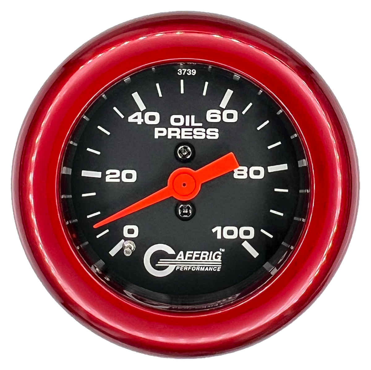 #6012 2 INCH MECHANICAL OIL PRESS. 0-100 PSI BLACK Red / Step
