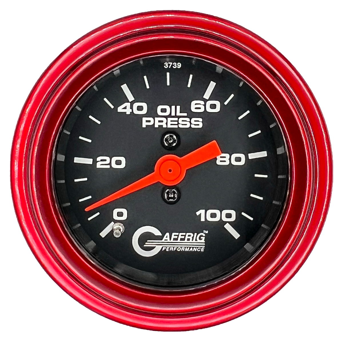 #6012 2 INCH MECHANICAL OIL PRESS. 0-100 PSI BLACK Red / Step