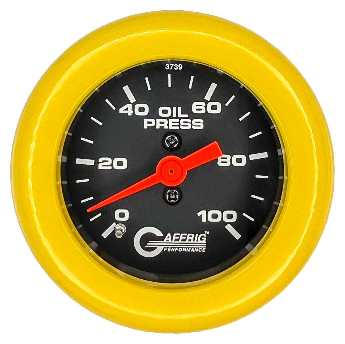 #6012 2 INCH MECHANICAL OIL PRESS. 0-100 PSI BLACK Yellow / Step