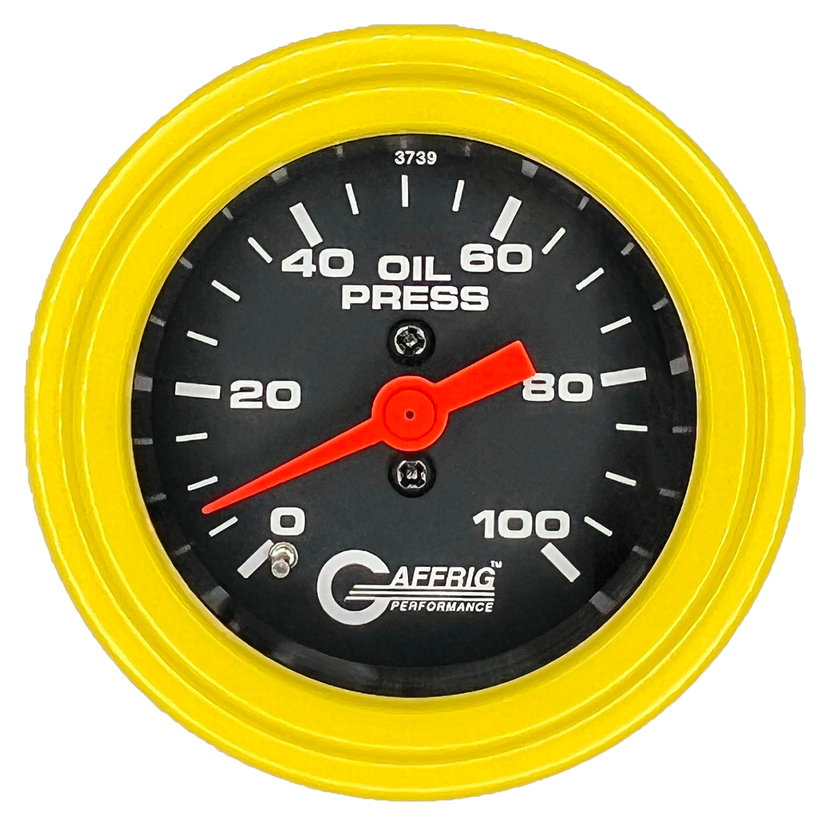 #6012 2 INCH MECHANICAL OIL PRESS. 0-100 PSI BLACK Yellow / Step