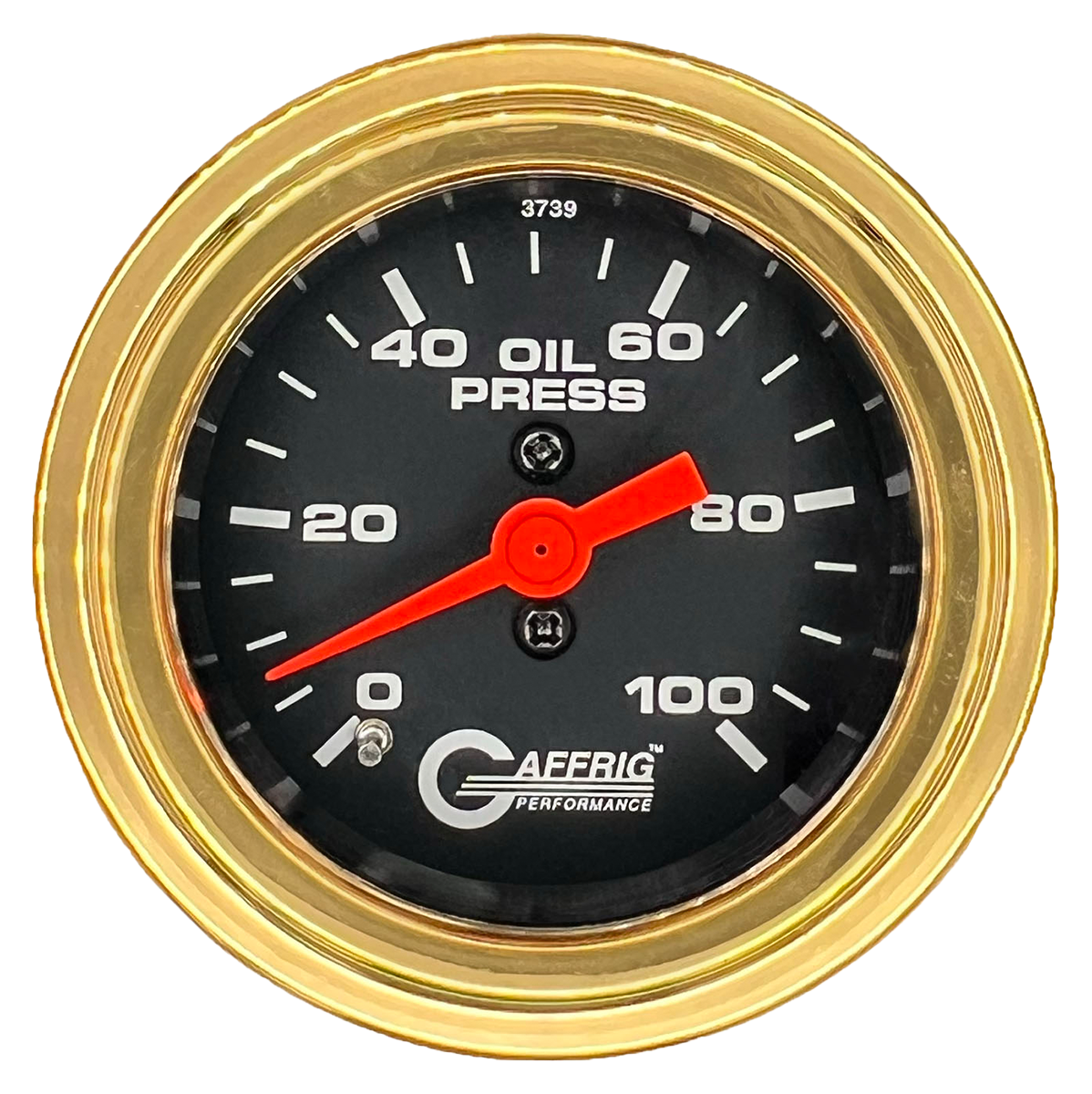 #6012 2 INCH MECHANICAL OIL PRESS. 0-100 PSI BLACK Gold / Step