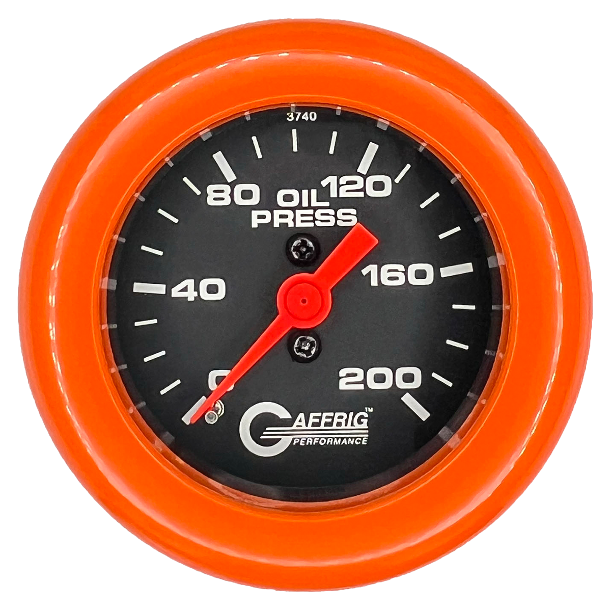 #6014 2 INCH MECHANICAL OIL PRESS. 0-200 PSI BLACK Orange / Step