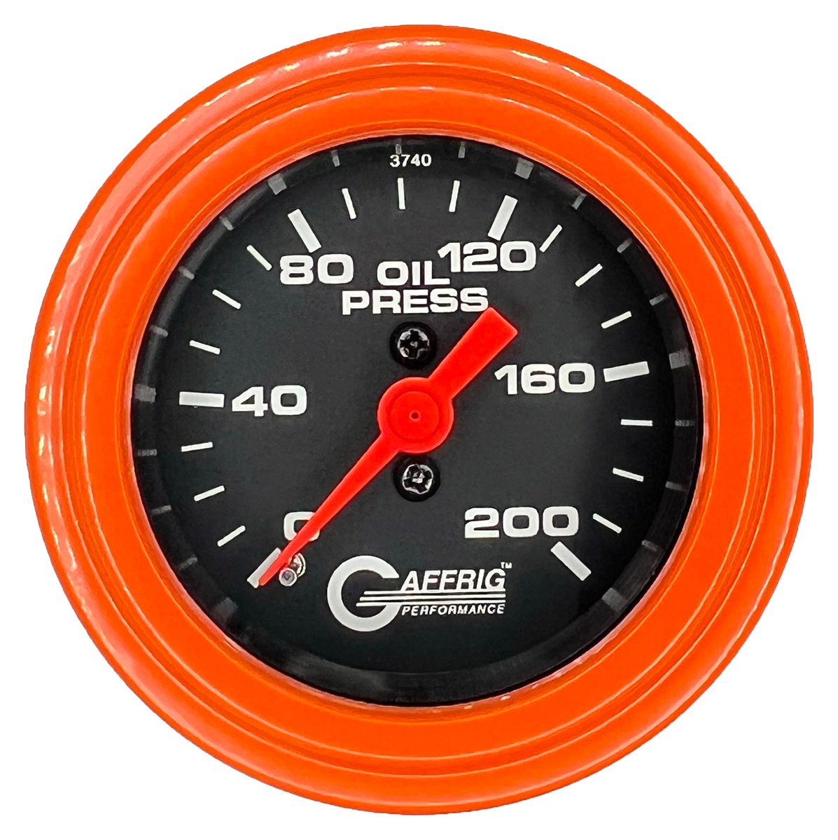 #6014 2 INCH MECHANICAL OIL PRESS. 0-200 PSI BLACK Orange / Step