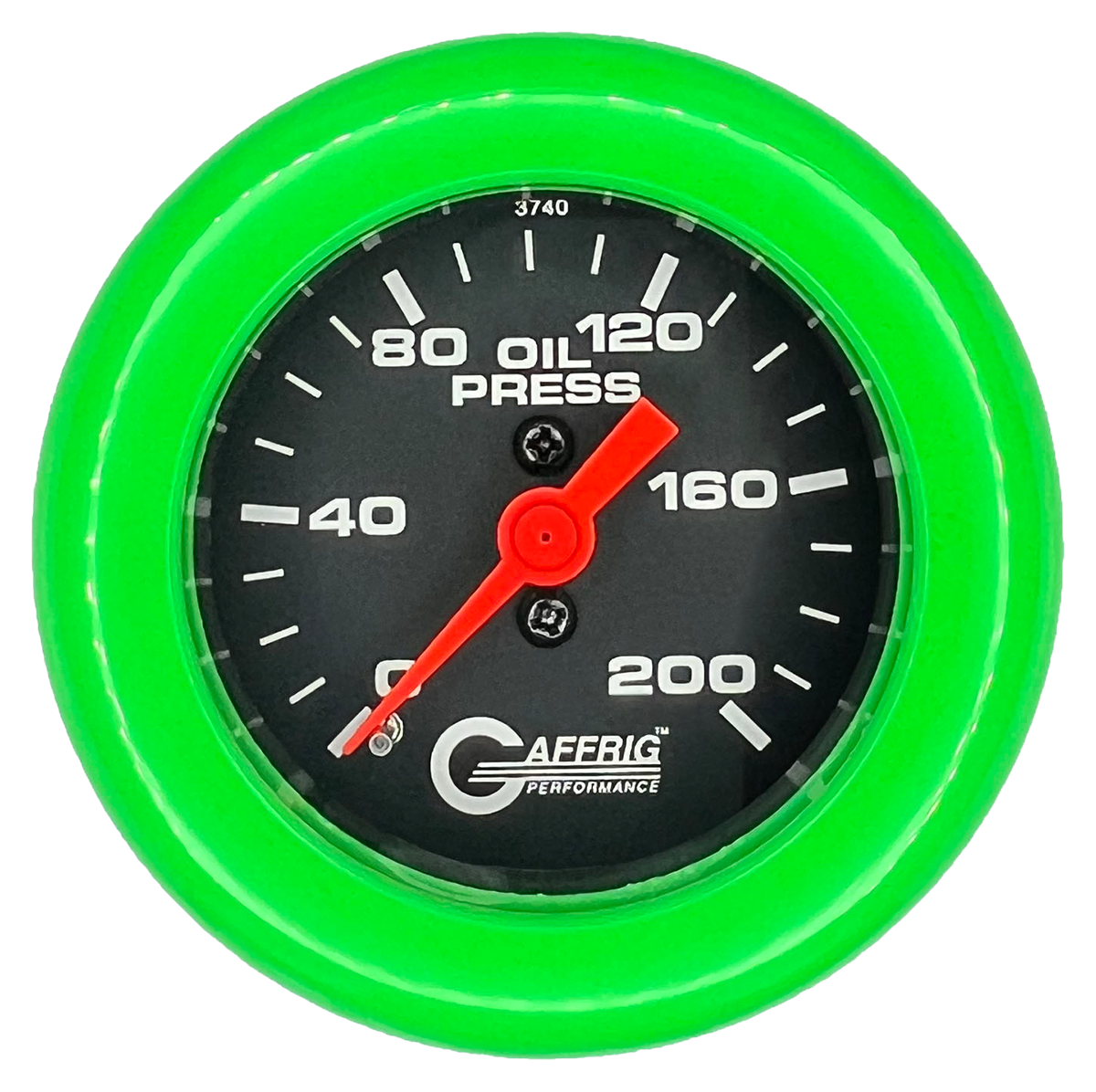#6014 2 INCH MECHANICAL OIL PRESS. 0-200 PSI BLACK Lime Green / Step