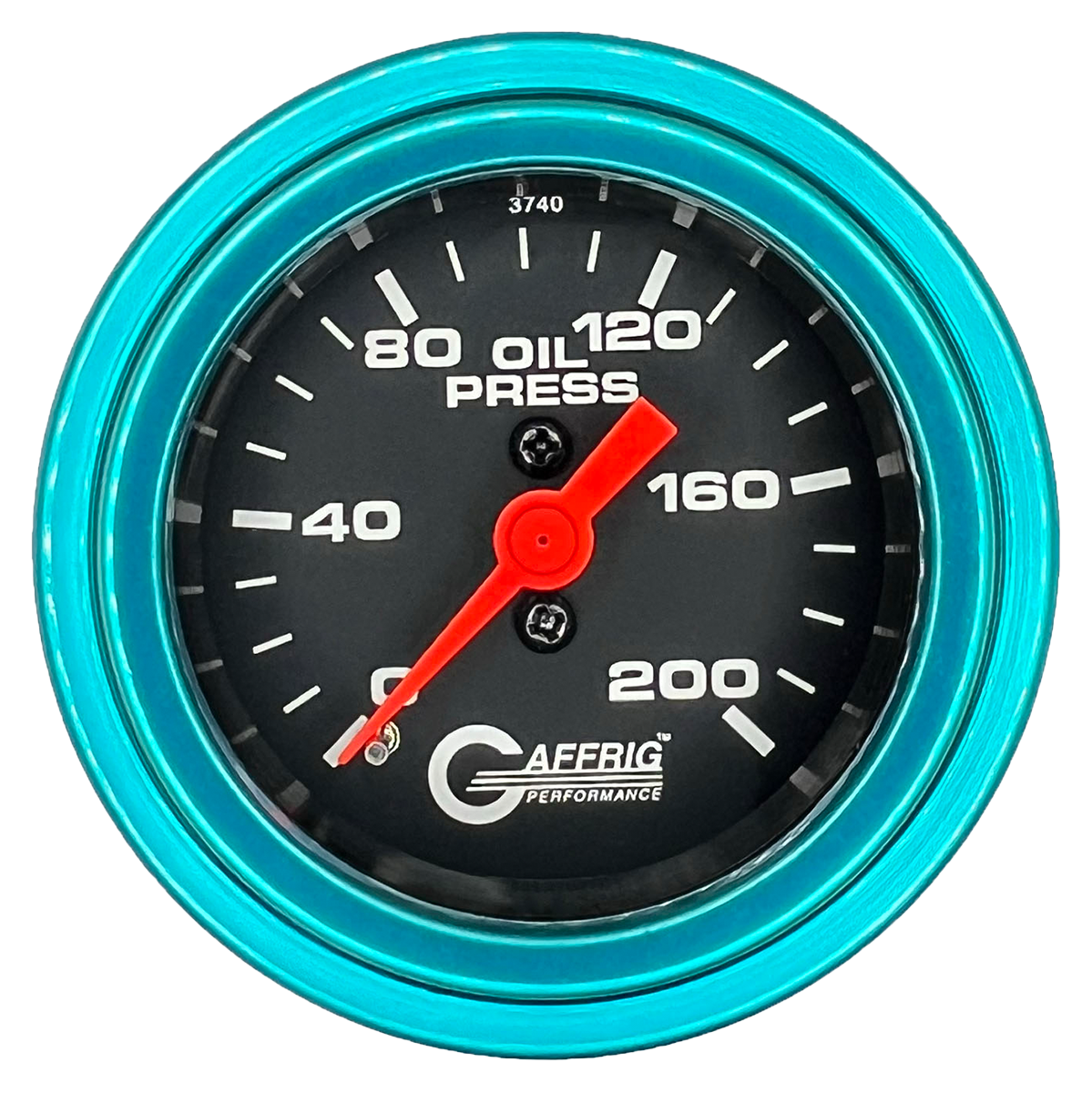 #6014 2 INCH MECHANICAL OIL PRESS. 0-200 PSI BLACK Teal / Step