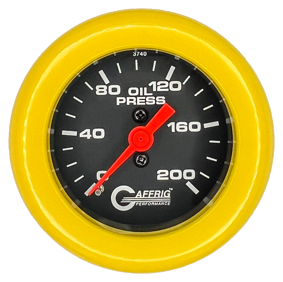 #6014 2 INCH MECHANICAL OIL PRESS. 0-200 PSI BLACK Yellow / Step