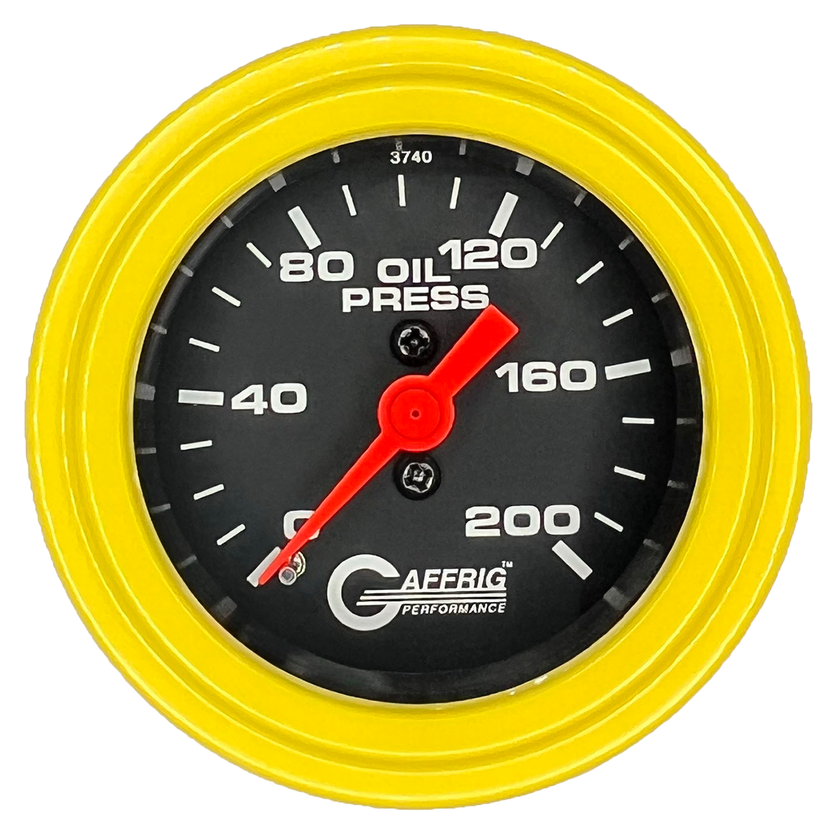 #6014 2 INCH MECHANICAL OIL PRESS. 0-200 PSI BLACK Yellow / Step