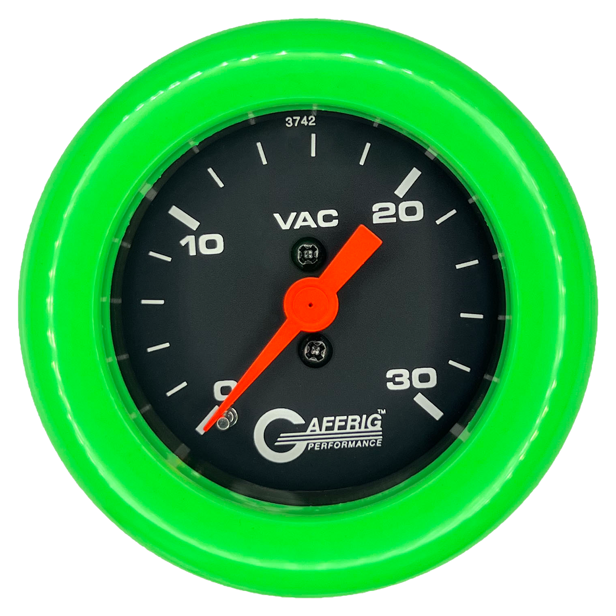 #6016 2 INCH MECHANICAL VACUUM 0-30 BLACK Lime Green / Step
