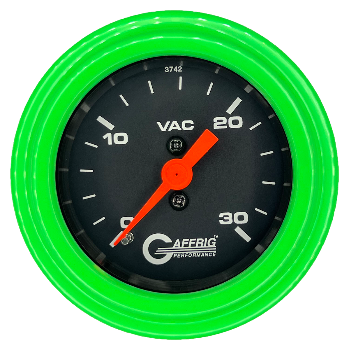 #6016 2 INCH MECHANICAL VACUUM 0-30 BLACK Lime Green / Step