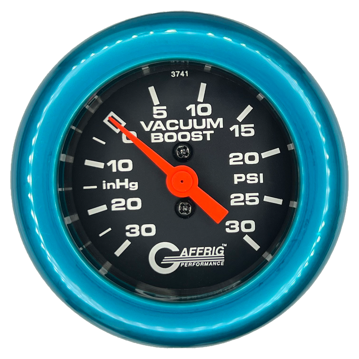 #6018 2 INCH MECHANICAL VACUUM 0-30HG/BOOST 0-30 PSI- BLACK Teal / Step