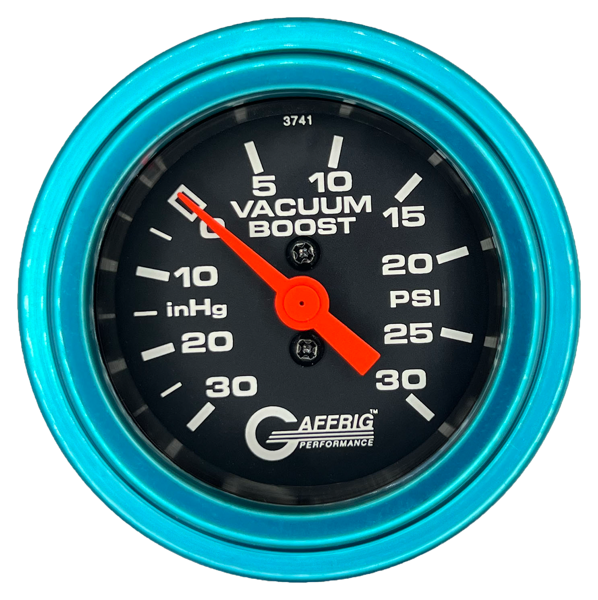 #6018 2 INCH MECHANICAL VACUUM 0-30HG/BOOST 0-30 PSI- BLACK Teal / Step
