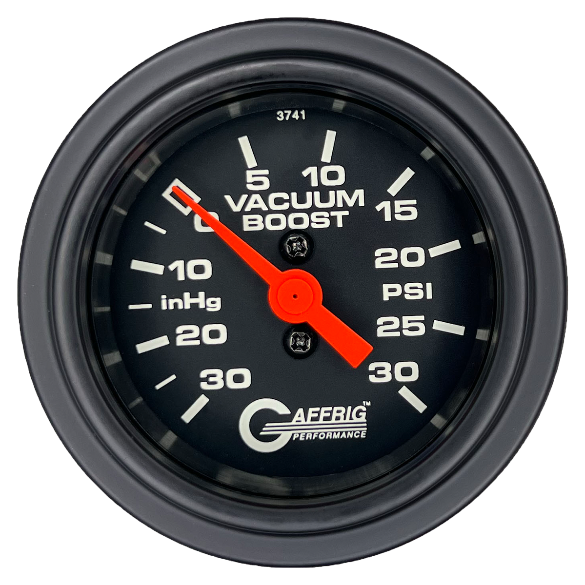 #6018 2 INCH MECHANICAL VACUUM 0-30HG/BOOST 0-30 PSI- BLACK Black / Step