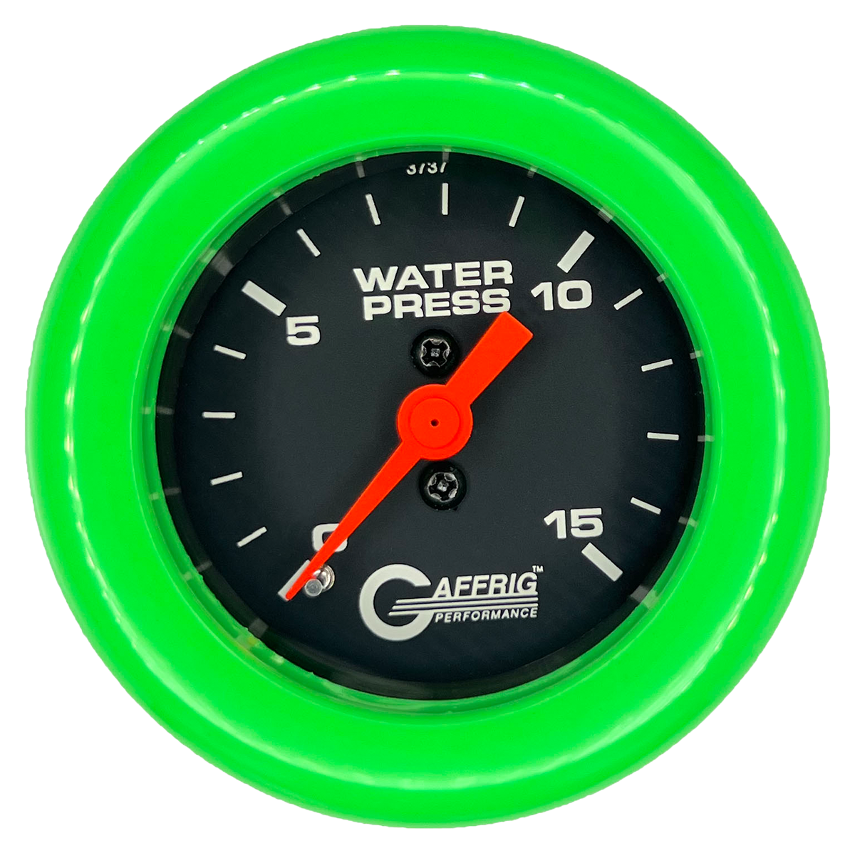 #6020 2 INCH MECHANICAL WATER PRESS. 0-15 PSI BLACK Lime Green / Step