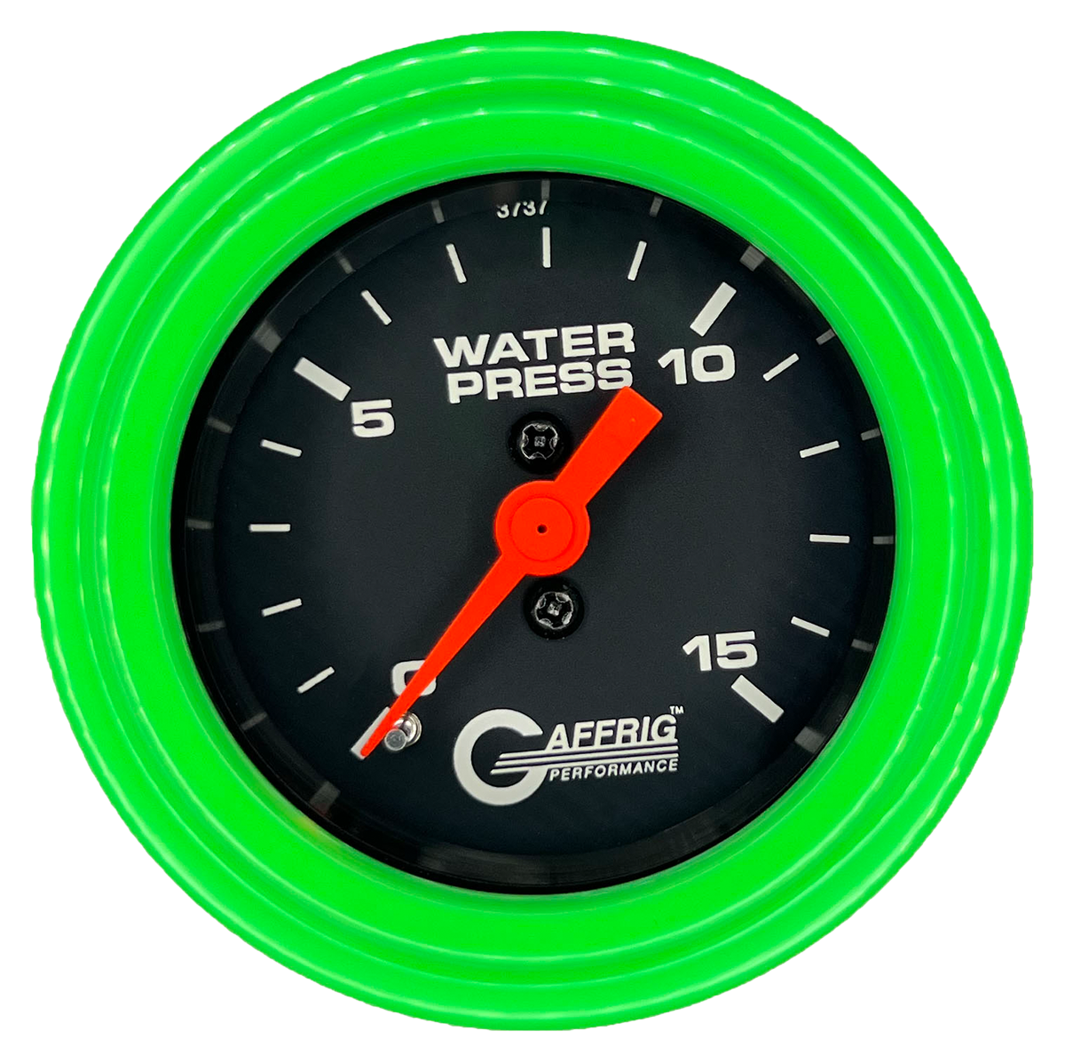 #6020 2 INCH MECHANICAL WATER PRESS. 0-15 PSI BLACK Lime Green / Step
