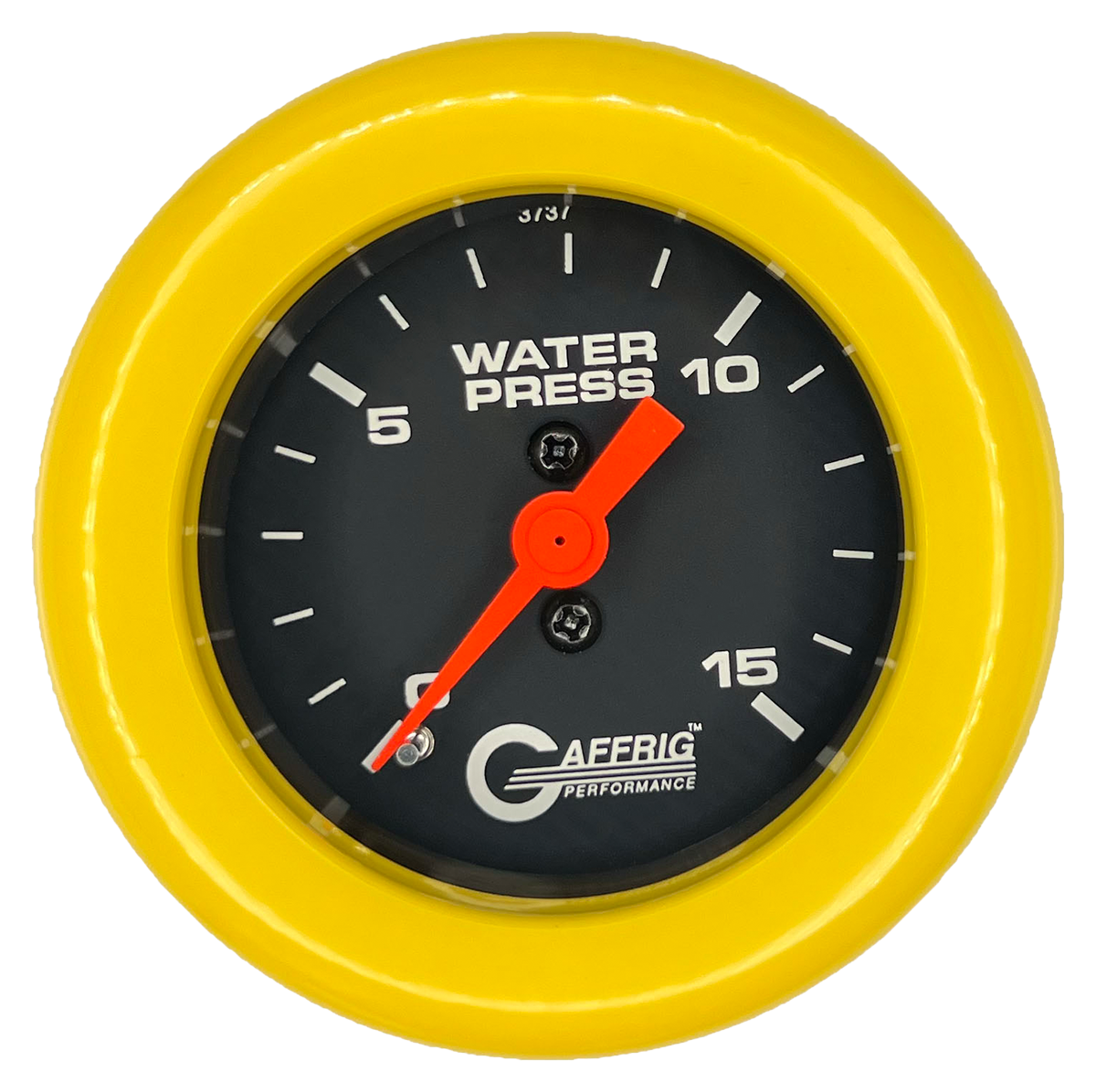 #6020 2 INCH MECHANICAL WATER PRESS. 0-15 PSI BLACK Yellow / Step