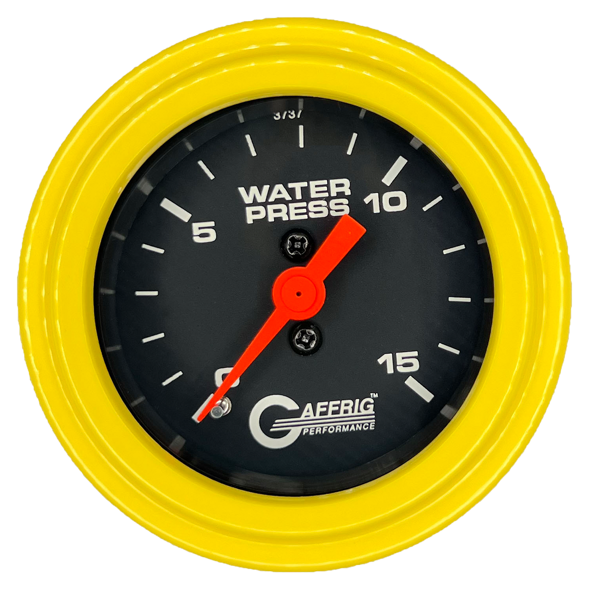 #6020 2 INCH MECHANICAL WATER PRESS. 0-15 PSI BLACK Yellow / Step