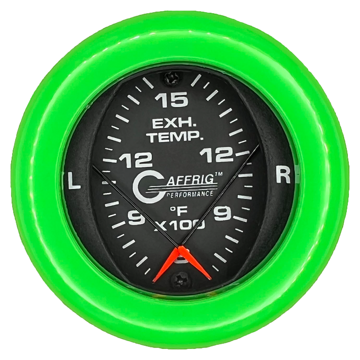 #6024 2 INCH MECHANICAL DUAL PYROMETER 600 - 1600 F BLACK Lime Green / Step