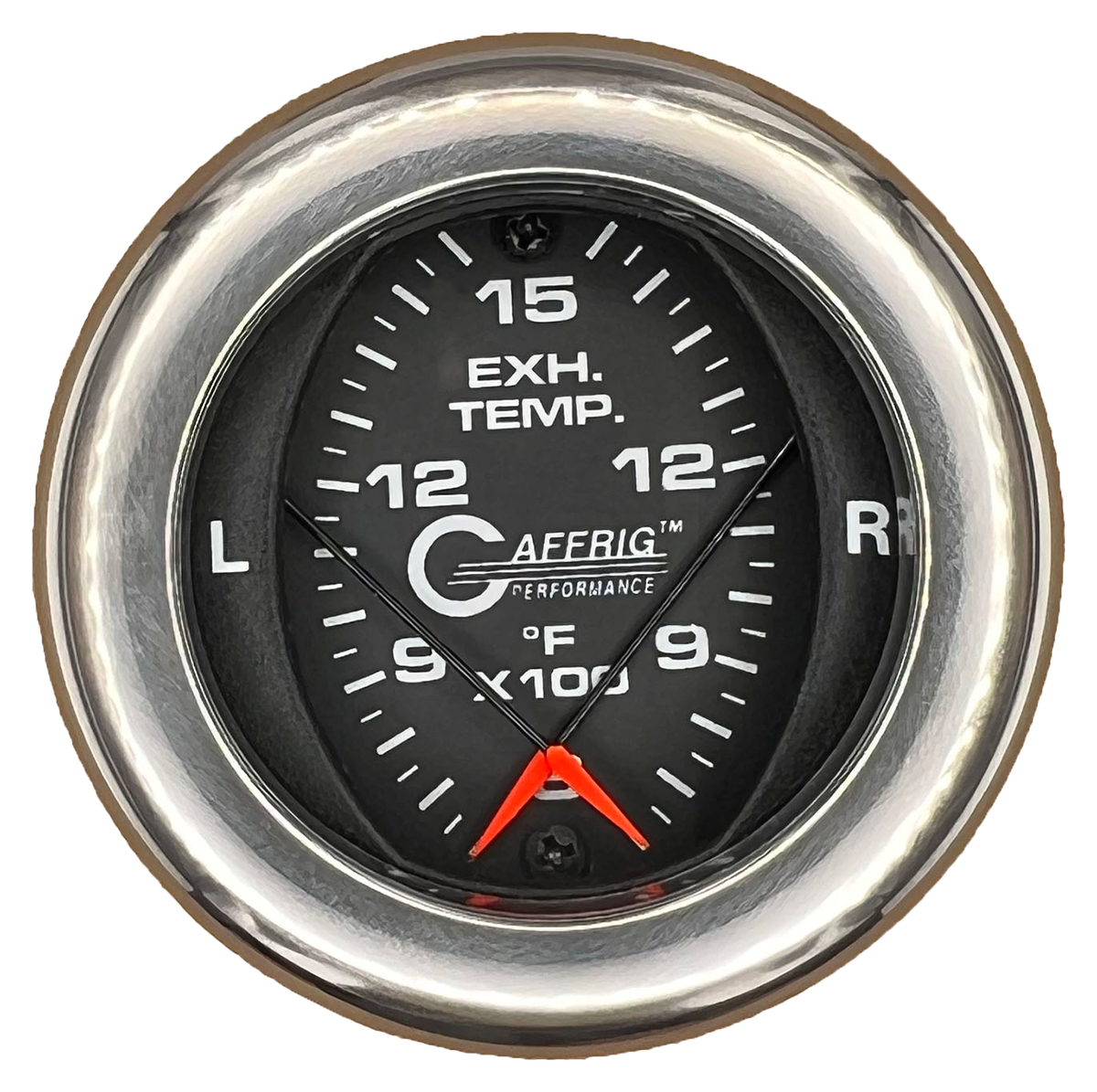 #6024 2 INCH MECHANICAL DUAL PYROMETER 600 - 1600 F BLACK Chrome / Step