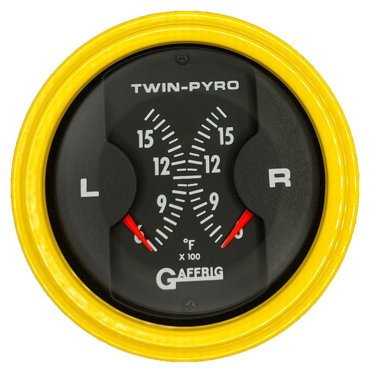 #6026 3 INCH MECHANICAL DUAL BLACK PYROMETER Yellow / Step