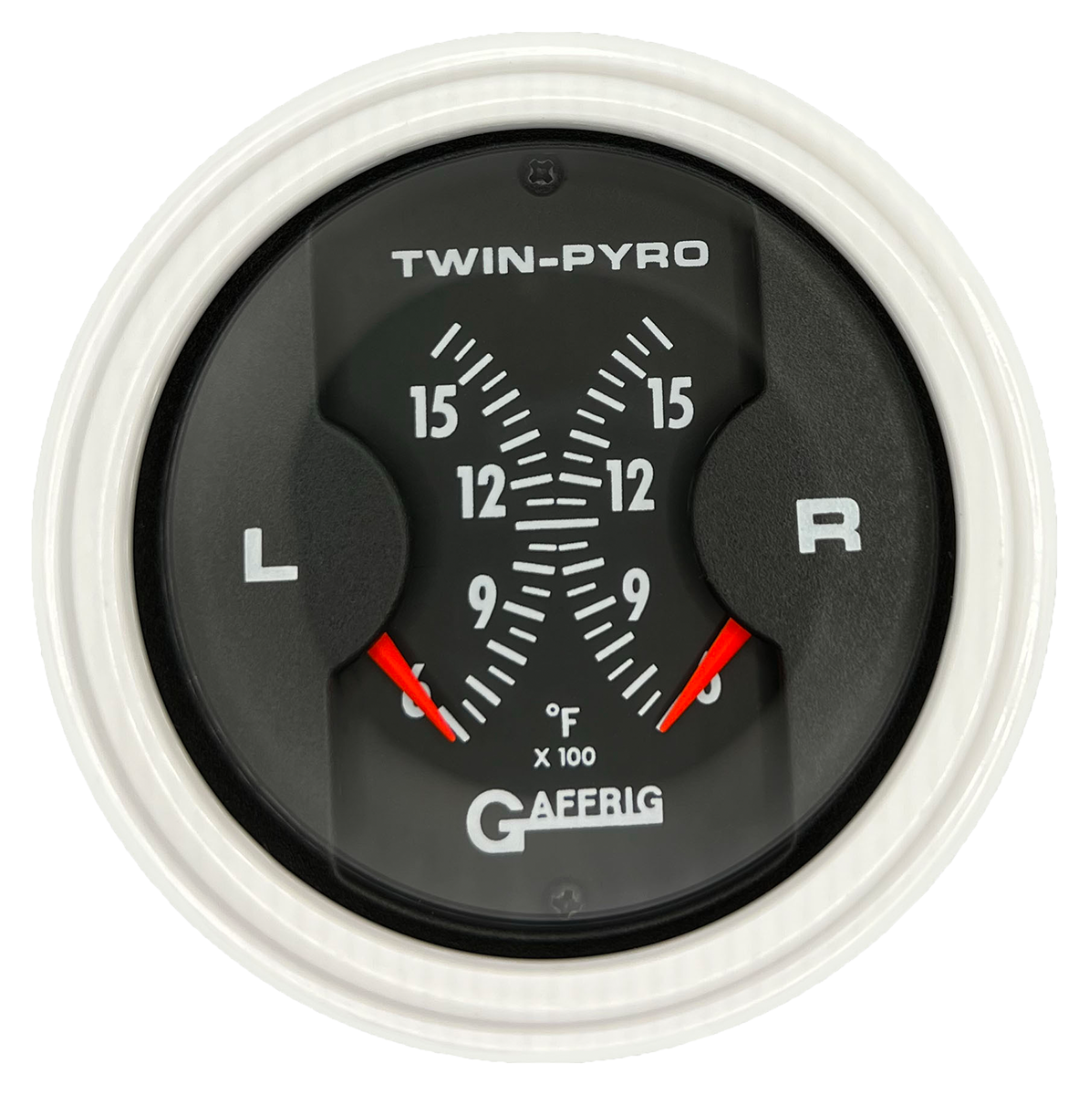 #6026 3 INCH MECHANICAL DUAL BLACK PYROMETER White / Step
