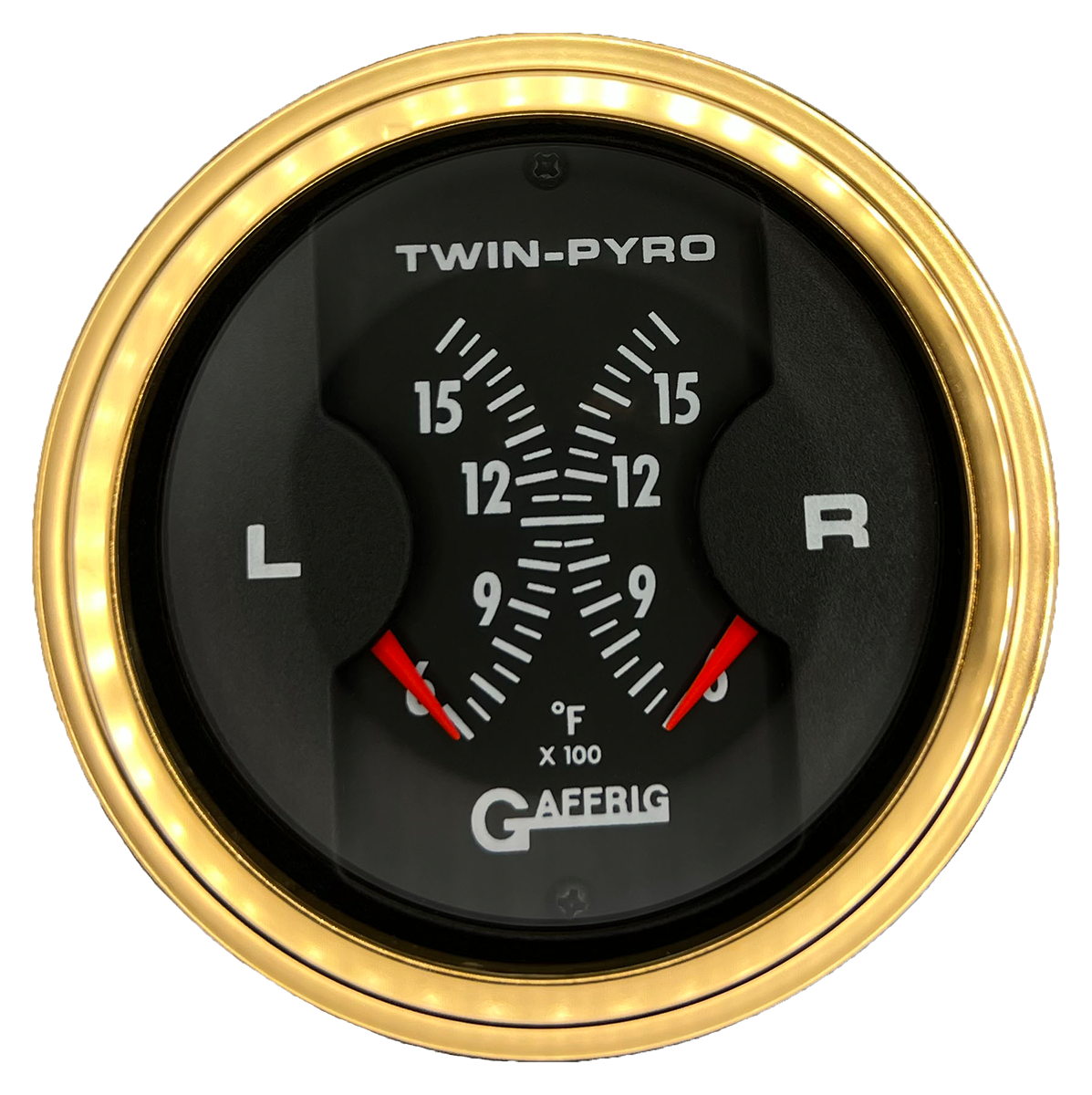 #6026 3 INCH MECHANICAL DUAL BLACK PYROMETER Gold / Step
