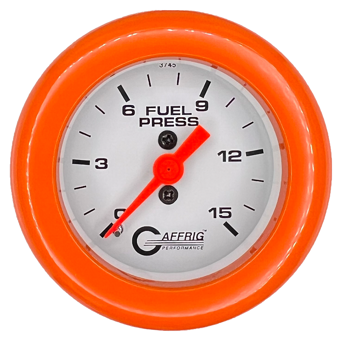 #6508 2 INCH MECHANICAL FUEL PRESS. 0-15 PSI WHITE Orange / Step